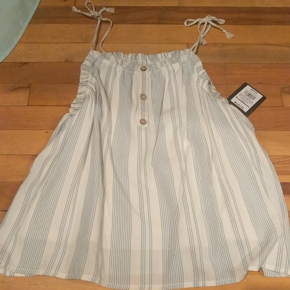 Blue and white tank top size XL kids (14/16)